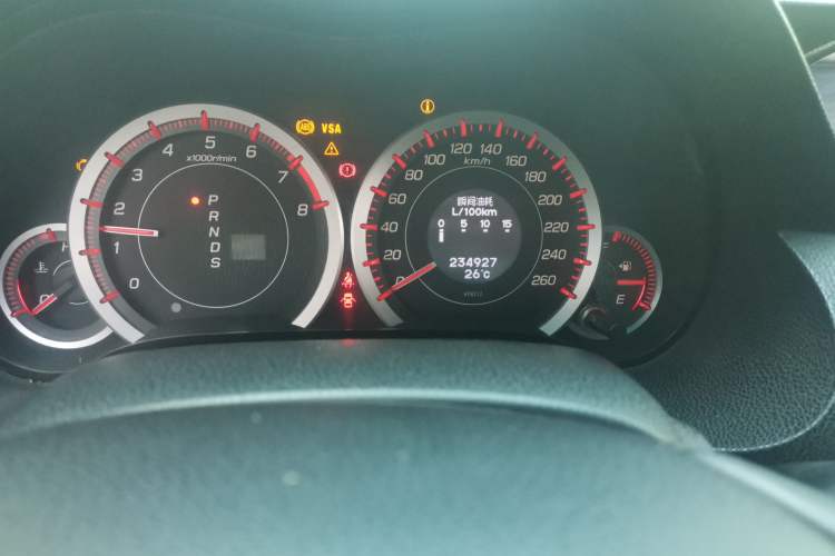 Used Honda Spirior 2009 2.4L TYPE-S Odometer Close Up