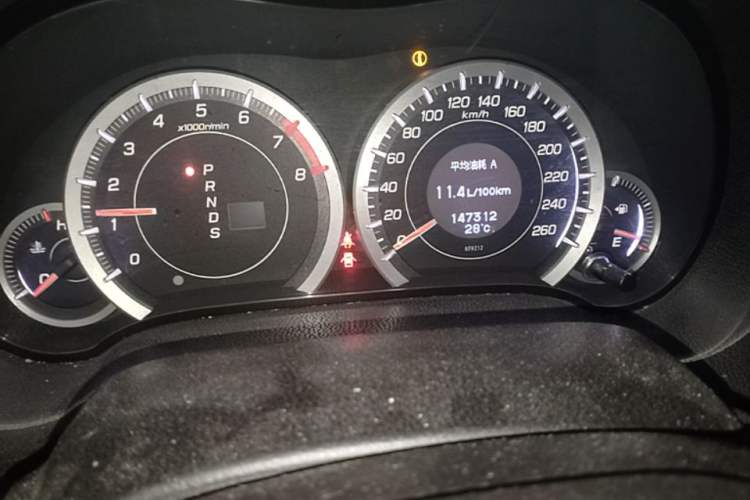 Used Honda Spirior 2009 2.4L Luxury Edition Odometer Close Up