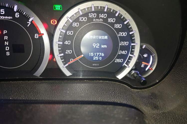 Used Honda Spirior 2013 2.4L Luxury Edition Odometer Close Up