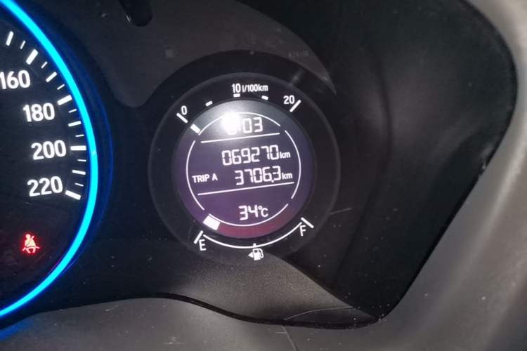 Used Honda Vezel 2015 1.5L CVT two-wheel drive Comfort trim Odometer Close Up