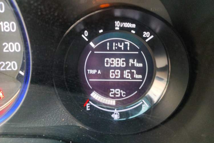 Used Honda XR-V 2019 220TURBO CVT Luxury Edition China VI Emission Standard Odometer Close Up