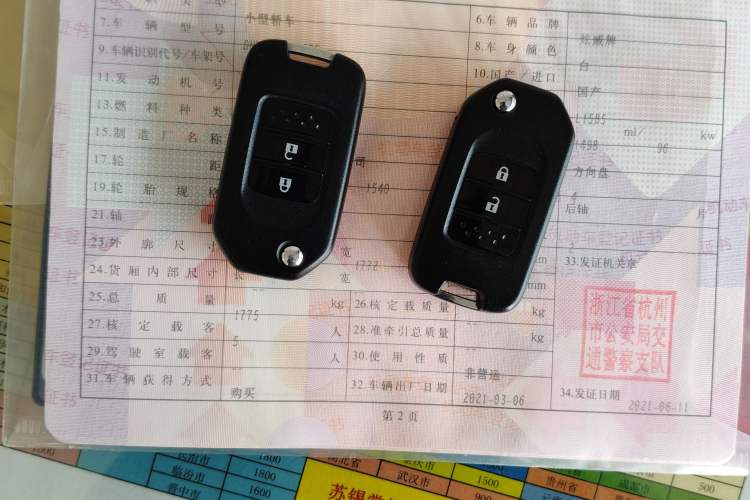 Used Honda XR-V 2021 1.5L CVT Classic Edition Vehicle Key