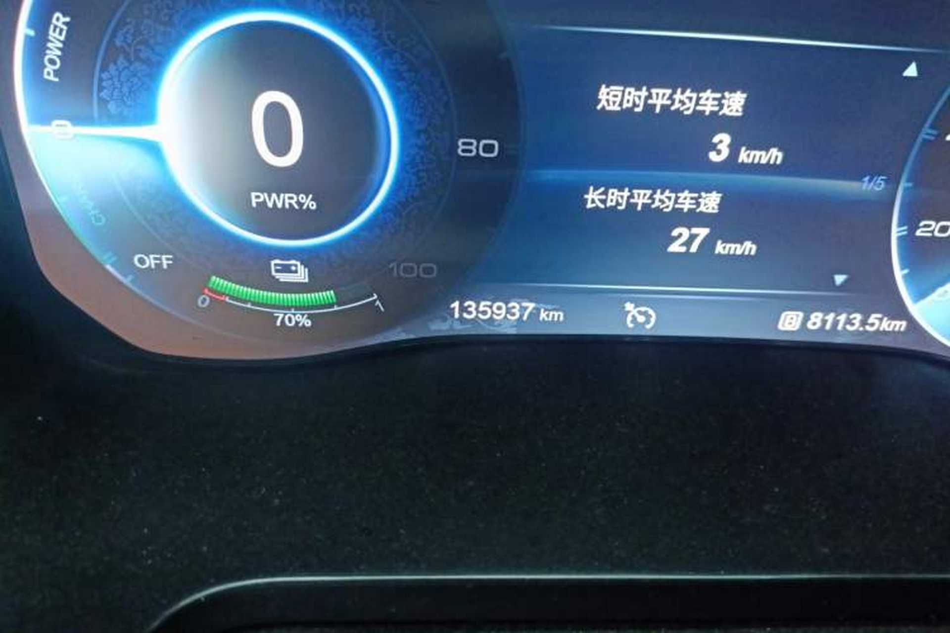 Used Hongqi E-HS3 2019 Zhilian Qiyue Two-Wheel Drive Version Odometer Close Up