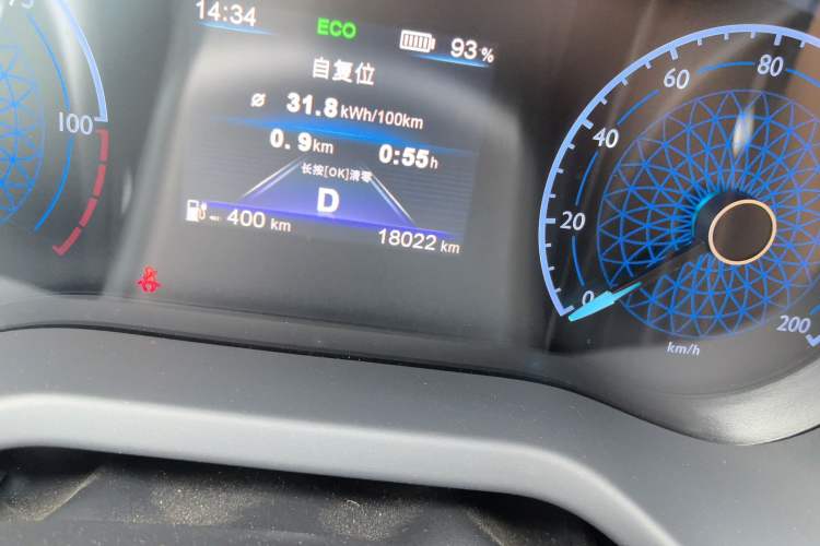 Used Hongqi E-QM5 2023 Revised Version Basic Travel Edition Odometer Close Up