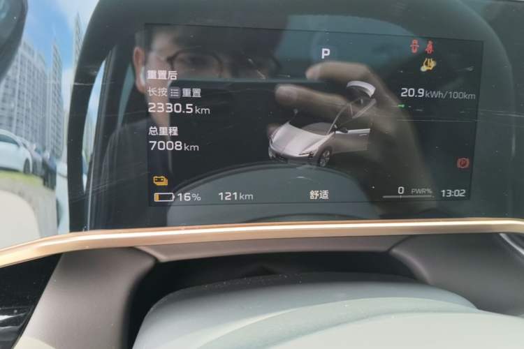 Used Hongqi EH7 2024 760 Pro+ Four-Wheel Drive Version Odometer Close Up