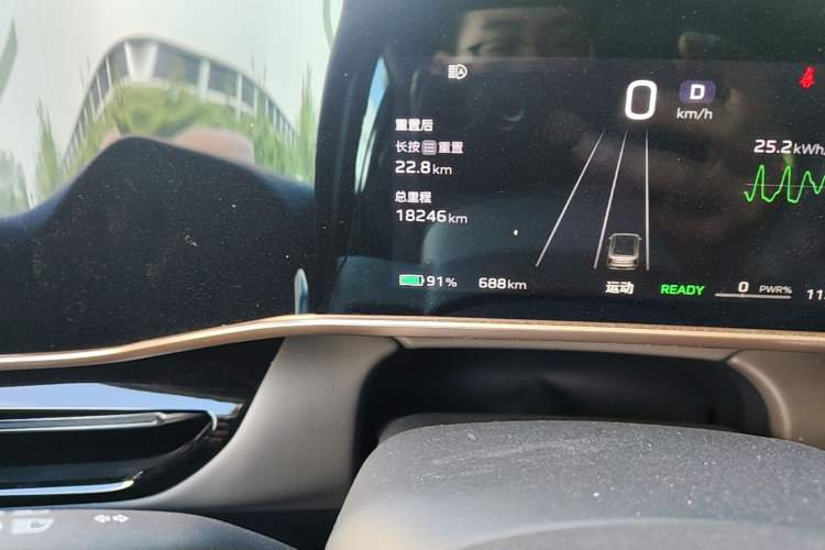 Used Hongqi EH7 2024 760 Pro+ Four-Wheel Drive Version Odometer Close Up