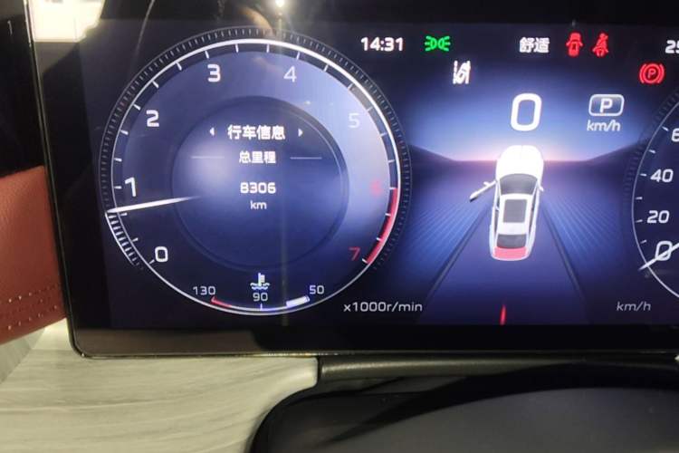 Used Hongqi H5 2024 2.0T Automatic Smart Connect Flagship Edition Odometer Close Up