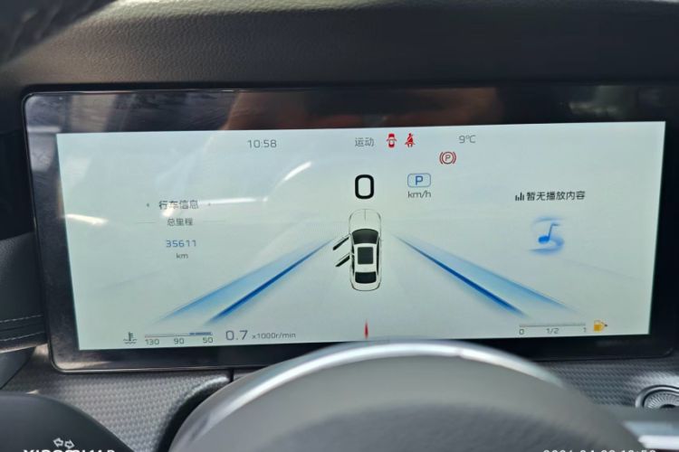 Used Hongqi H5 2024 2.0T Automatic Smart Connect Flagship Edition Odometer Close Up