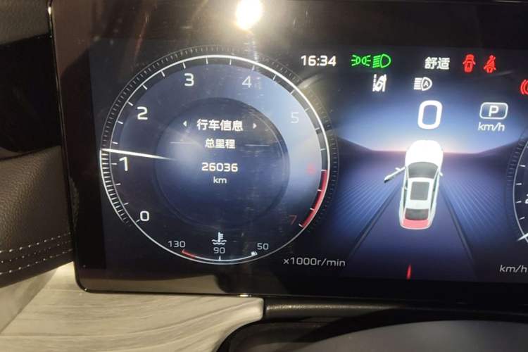 Used Hongqi H5 2024 2.0T Automatic Smart Connect Flagship Edition Odometer Close Up
