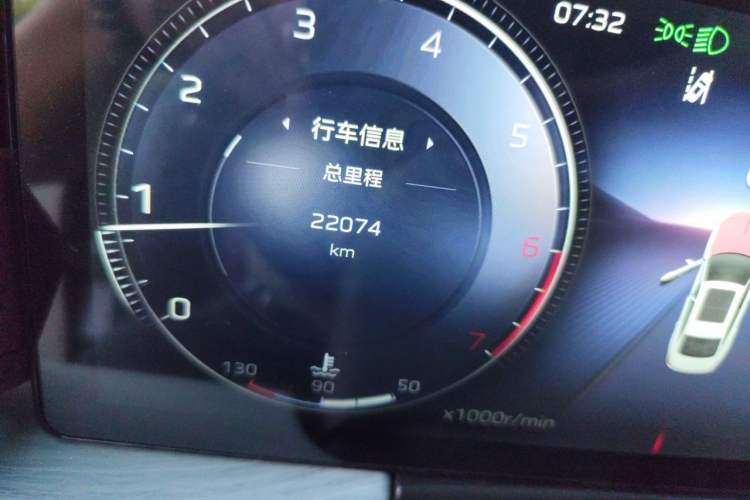 Used Hongqi H5 2025 2.0T Automatic Flag Edition – 500 000 Units Commemorative Version Odometer Close Up