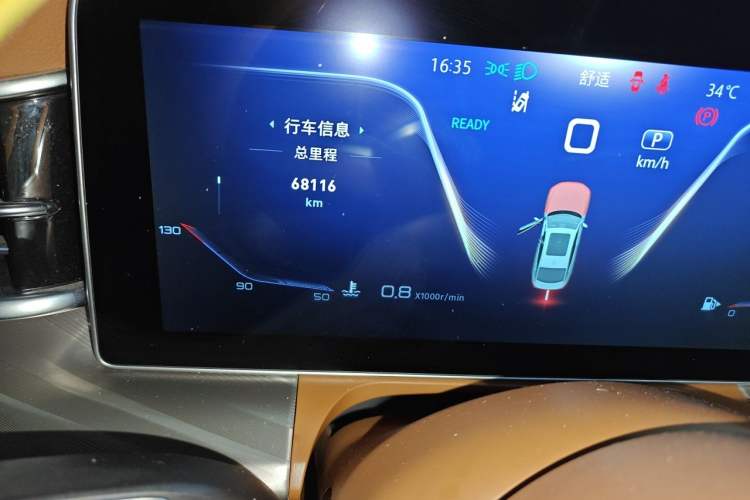 Used Hongqi H9 2020 2.0T Smart Connect Flagship Edition Odometer Close Up