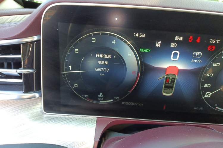 Used Hongqi H9 2020 2.0T Smart Connect Flagship Edition Odometer Close Up