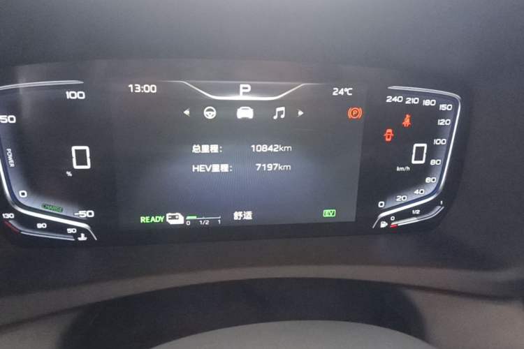 Used Hongqi HQ9 PHEV 2024 2.0T Four-Wheel Drive Luxury Edition Odometer Close Up