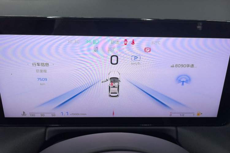 Used Hongqi HS3 2023 1.5T Two-Wheel Drive Shanwei Edition Odometer Close Up