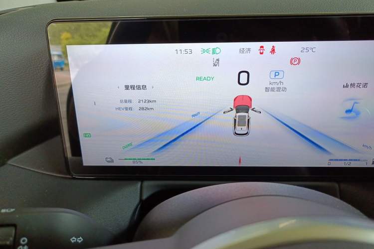 Used Hongqi HS3 PHEV 2025 Model 125km Jingwei 2 Millionth Anniversary Edition Odometer Close Up