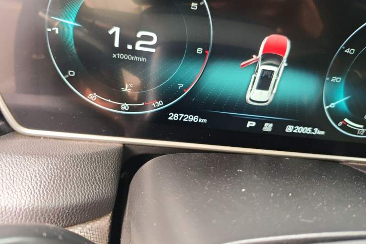 Used Hongqi HS5 2019 2.0T Smart Connect Flagship All-Wheel-Drive Version Odometer Close Up