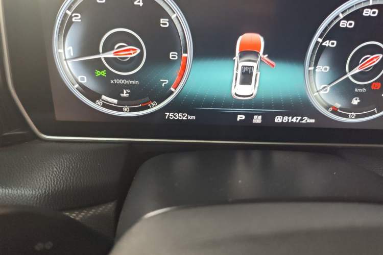 Used Hongqi HS5 2019 2.0T Smart Connect Flagship All-Wheel-Drive Version Odometer Close Up