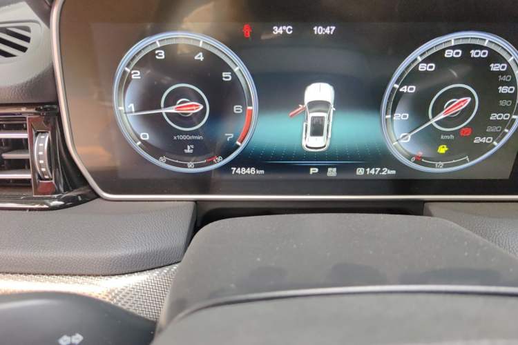 Used Hongqi HS5 2019 2.0T Smart Connect Flagship All-Wheel-Drive Version Odometer Close Up