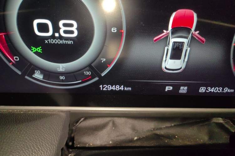 Used Hongqi HS5 2019 2.0T Smart Connect Flagship All-Wheel-Drive Version Odometer Close Up