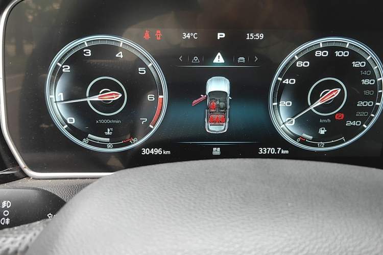 Used Hongqi HS5 2022 Revised Version 2.0T Smart Connect Flagship Edition Odometer Close Up