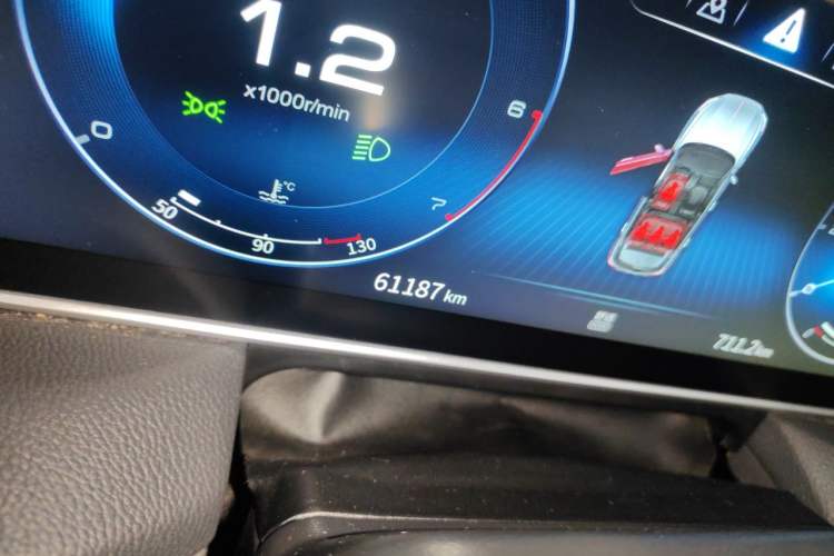 Used Hongqi HS5 2022 Facelifted Version 2.0T Smart Connect Flagship All-Wheel-Drive Edition Odometer Close Up