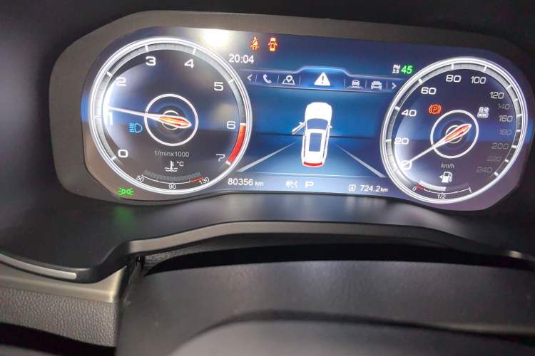Used Hongqi HS7 2019 3.0T Automatic All-Wheel Drive Smart Connect Flagship Edition Odometer Close Up