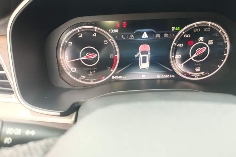 Used Hongqi HS7 2019 3.0T Automatic All-Wheel Drive Smart Connect Flagship Edition Odometer Close Up
