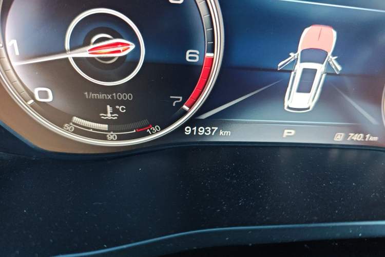 Used Hongqi HS7 2019 3.0T Automatic All-Wheel Drive Smart Connect Flagship Edition Odometer Close Up