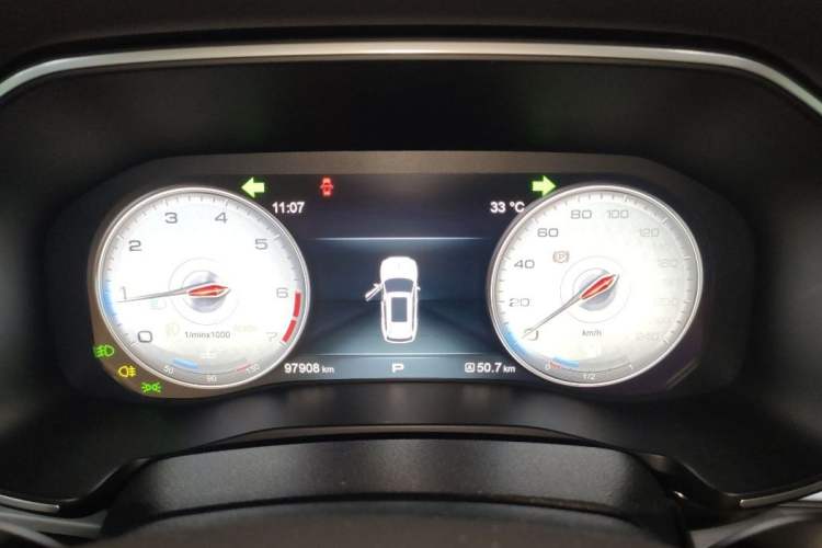 Used Hongqi HS7 2021 2.0T DCT Two-Wheel Drive Smart Connect Flagship Edition Odometer Close Up