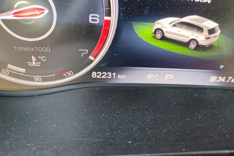 Used Hongqi HS7 2021 3.0T Automatic All-Wheel Drive Smart Connect Flagship Edition Odometer Close Up