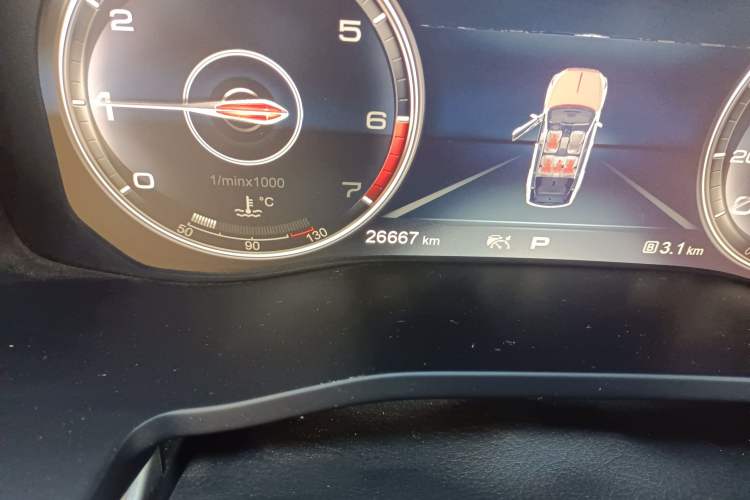 Used Hongqi HS7 2021 3.0T Automatic All-Wheel Drive Smart Connect Flagship Edition Odometer Close Up