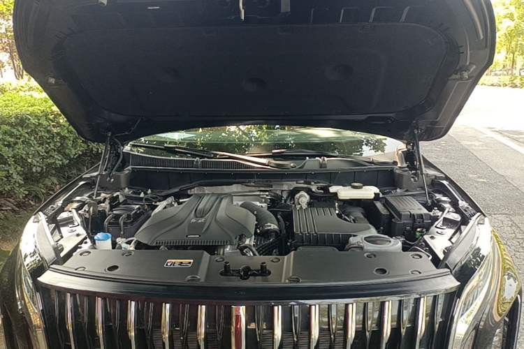 Used Hongqi HS7 PHEV 2025 Model 2.0T PHEV Four-Wheel Drive 2 Million Units Commemorative Edition 6-Seater Engine Bay