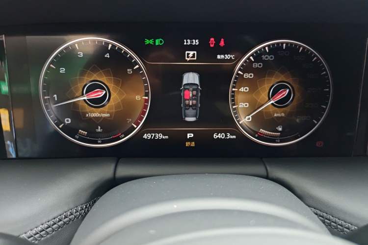 Used Hongqi LS7 2022 4.0T Prestige Flagship Edition 4 Seats Odometer Close Up
