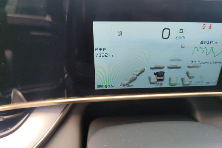 Used Hongqi Tiangong 08 2025 605 Pioneer Edition Odometer Close Up