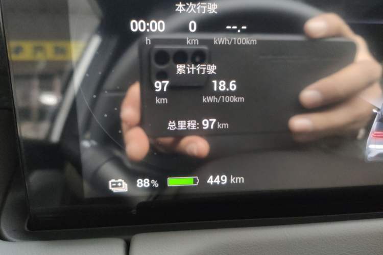 Used Hycan Z03 2022 510 km Range Trendy Cool Version 160 kW 61.13 kWh Odometer Close Up