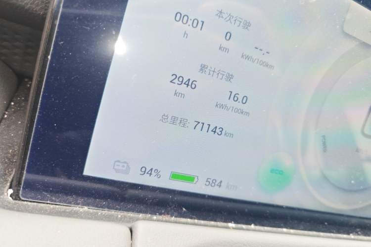 Used Hycan Z03 2022 620 km Range Trendy Cool Version 160 kW 76.8 kWh Odometer Close Up