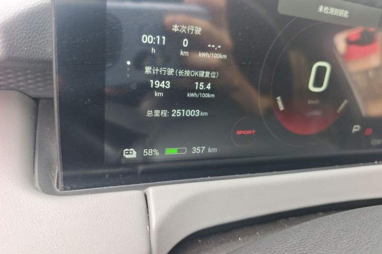 Used Hycan Z03 2022 620 km Range Trendy Cool Version 160 kW 76.8 kWh Odometer Close Up
