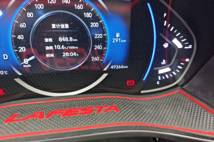 Used Hyundai Lafesta 2019 280TGDi Sport Edition China VI Odometer Close Up