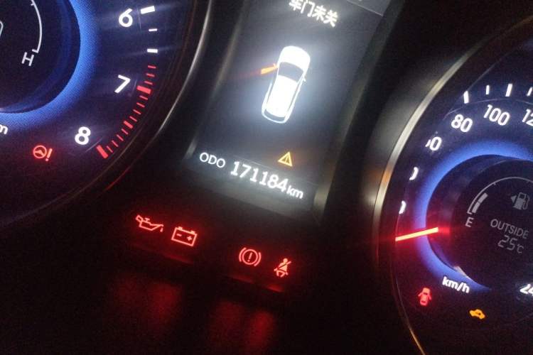 Used Hyundai Santa Fe 2013 2.0T Automatic All-Wheel Drive Top Trim Odometer Close Up