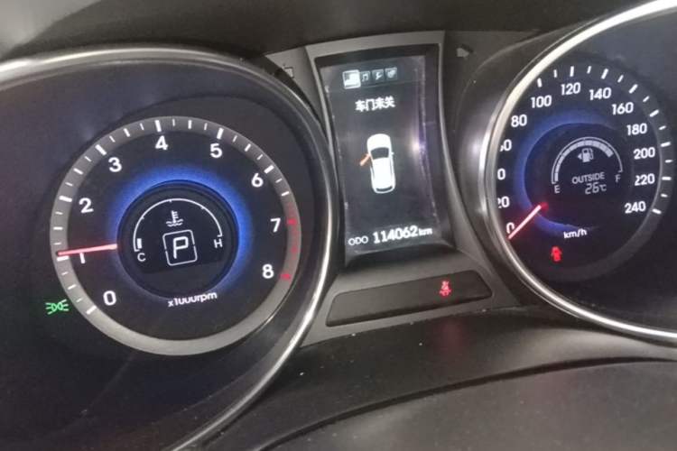 Used Hyundai Santa Fe 2015 2.4L Automatic All-Wheel Drive Smart Version 5 Seats Odometer Close Up