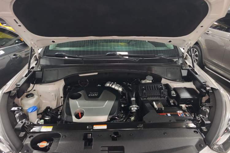 Used Hyundai Santa Fe 2017 2.0T Automatic Two-Wheel Drive Smart Version 7 Seats Engine Bay