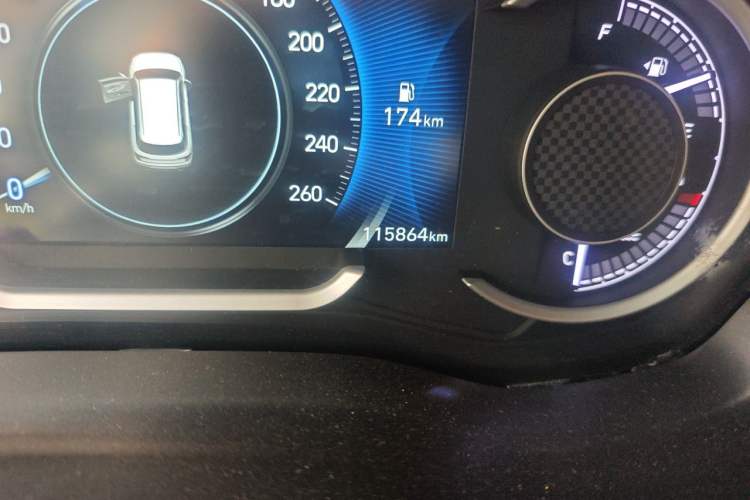 Used Hyundai Santa Fe 2019 380 TGDi DLX Automatic All-Wheel Drive Prestige (HTRAC) China VI Odometer Close Up