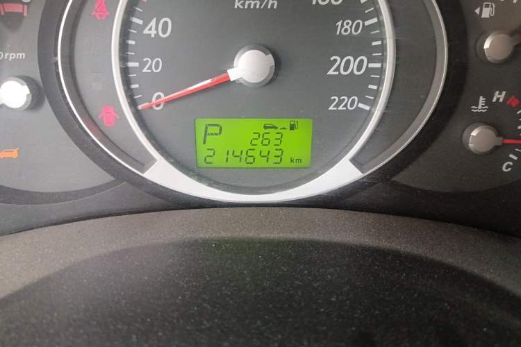 Used Hyundai Tucson 2009 2.0L Automatic Two-Wheel Drive with Sunroof Odometer Close Up
