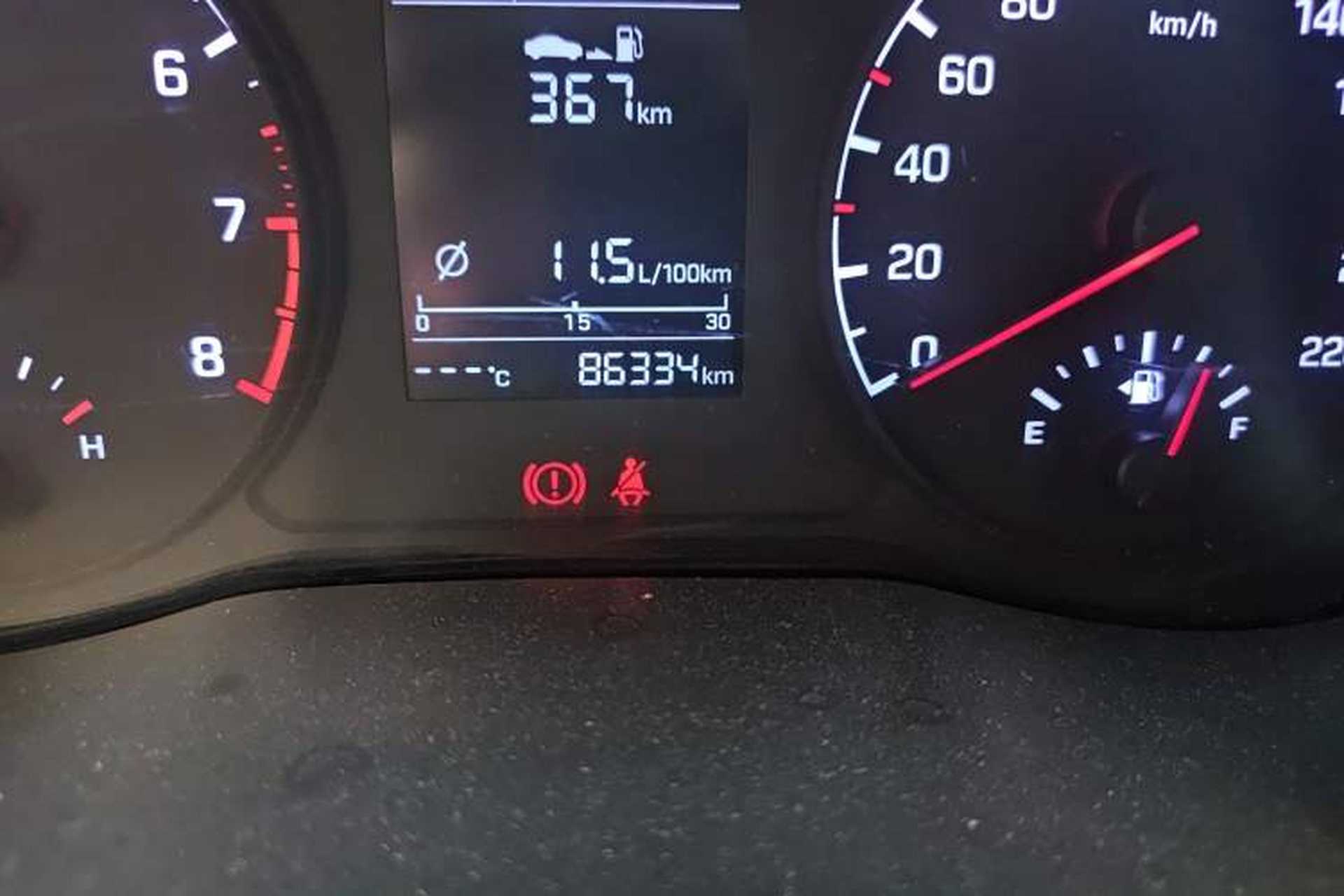 Used Hyundai Verna (new generation) 2016 1.4L Automatic Cool Edition GLS Odometer Close Up