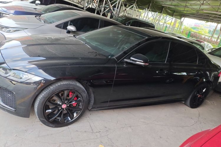 Used Jaguar XFL 2021 XFL 2.0T P250 All-Wheel-Drive Shimmering Black Sport Edition Left Side