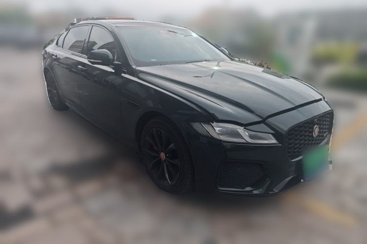 Used Jaguar XFL 2021 XFL 2.0T P250 All-Wheel-Drive Shimmering Black Sport Edition Front Right 45 Deg