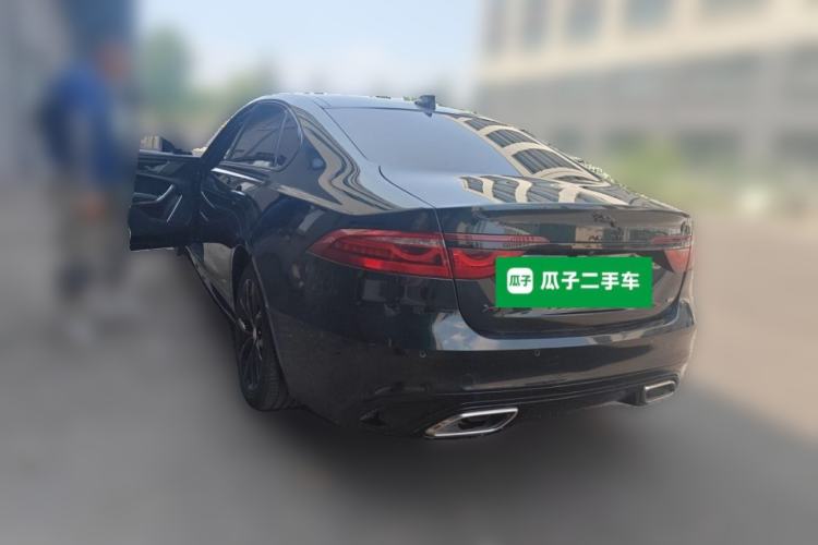 Used Jaguar XFL 2021 XFL 2.0T P250 All-Wheel-Drive Shimmering Black Sport Edition Rear Left 45 Deg