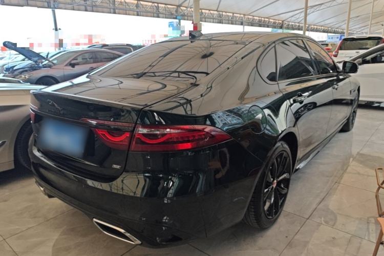 Used Jaguar XFL 2021 XFL 2.0T P250 All-Wheel-Drive Shimmering Black Sport Edition Rear Right 45 Deg