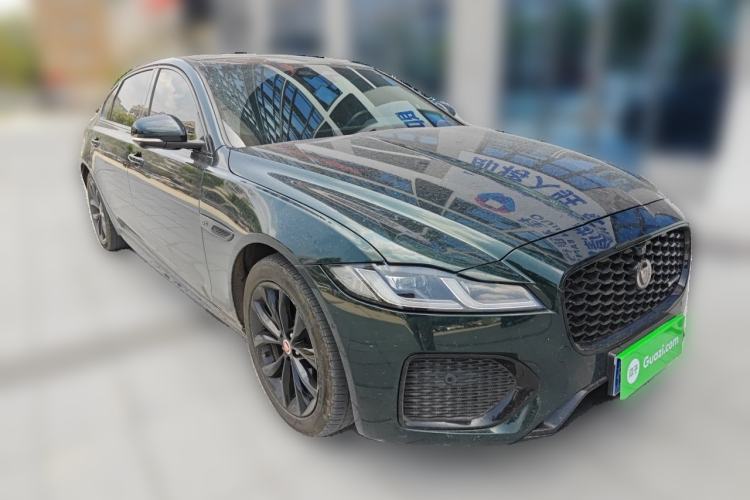 Used Jaguar XFL 2021 XFL 2.0T P250 All-Wheel-Drive Shimmering Black Sport Edition Front Right 45 Deg