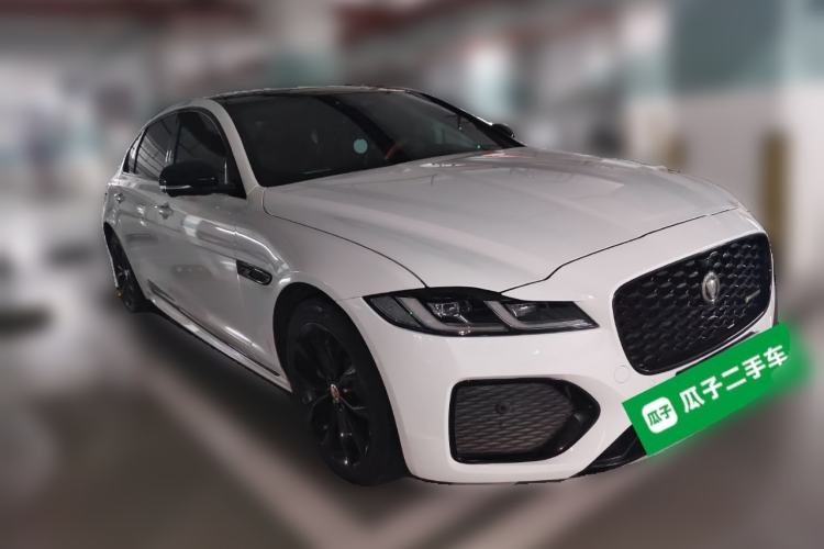 Used Jaguar XFL 2021 XFL 2.0T P250 All-Wheel-Drive Shimmering Black Sport Edition Front Right 45 Deg